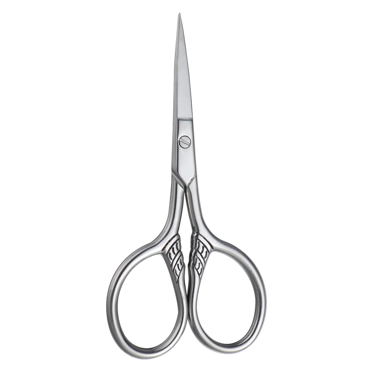 Stainless Steel Nose Hair& Beard Trimming Mustache Trimming Shear Professional Hair Scissor Small Grooming for Men Silver stainless steel scissors for hair professional hairdressing thinning scissor haircut cutting shear barber 6 inch styling tool