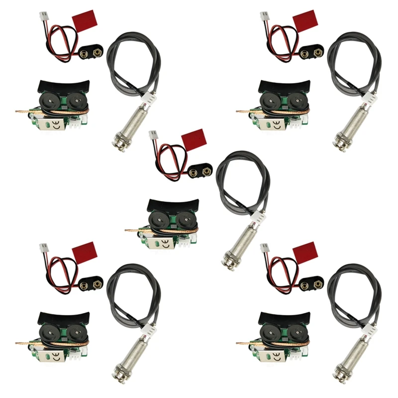 

5X Under Saddle Piezo Pickup Onboard Preamp System For Acoustic Guitar