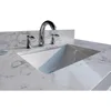 43"x 22" Bathroom Vanity Top ,White Marble Color With Rectangle Undermount Ceramic Sink And 3 Faucet Hole With Back Splash 5