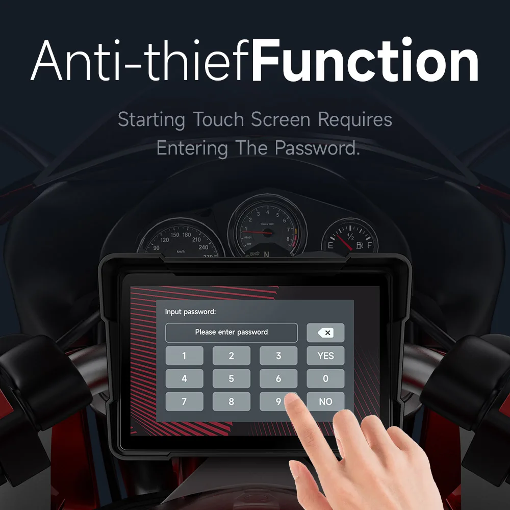 5 inch Portable Motorcycle Car Play Screen GPS Display IPX7 Waterproof For Wireless Apple CarPlay Android Auto