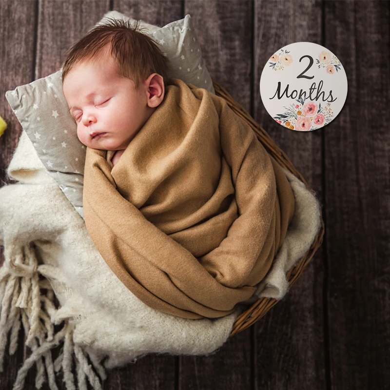1 Satz Neugeborenen Schwan Meilenstein Baby 0-12 monatlichen Alter Meilenstein Baby Erinnerungen Papier karte Säugling Geburt Geschenk Baby Fotografie Requisiten – Detail 4
