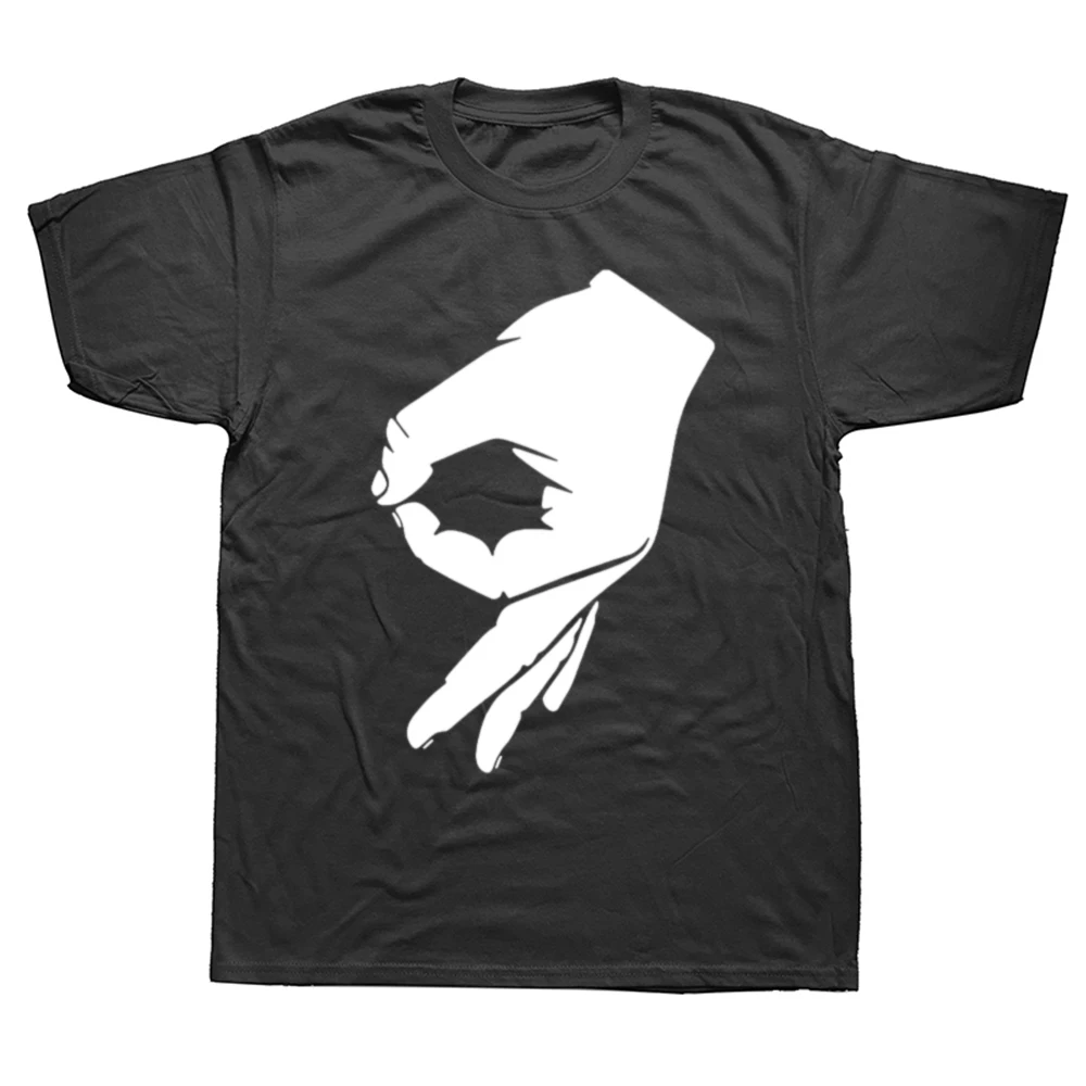 Okay-Handzeichen Lustiges Finger-OK Grafik-T-Shirt Herren Damen Mode Lässiges T-Shirt 100% Baumwolle Locker Sitzendes Übergroßes T-Shirt
