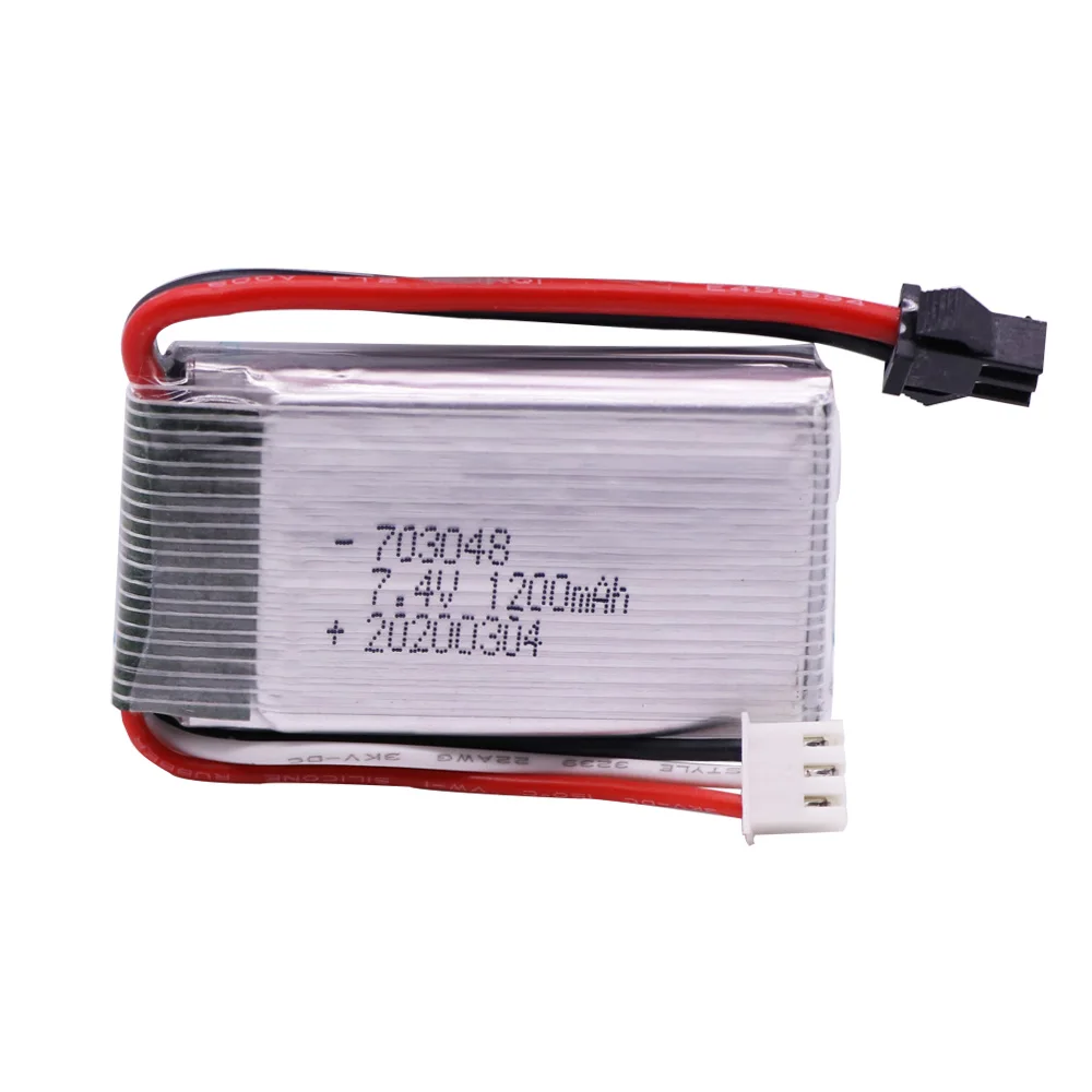 7.4V 1200mah Lipo Battery For MJXRC X600 U829A U829X X600 F46 X601H JXD391 FT007 Toys parts upgrade 7.4V 1000mah 703048 Battery 5
