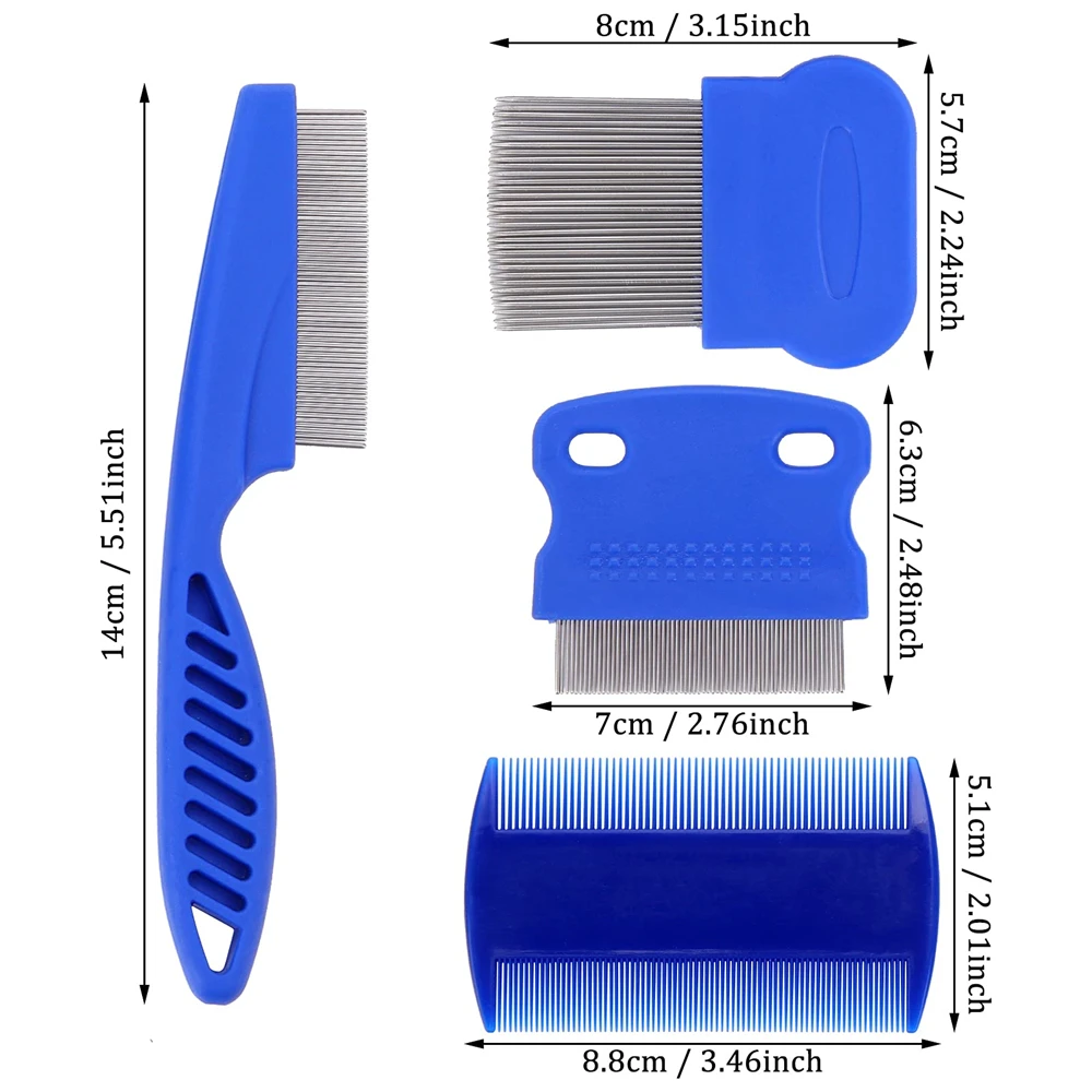 Pet Hair Brush Dog Grooming Comb Pet Tick Remover Tool Cat Dog Comb Flea Lice Remover