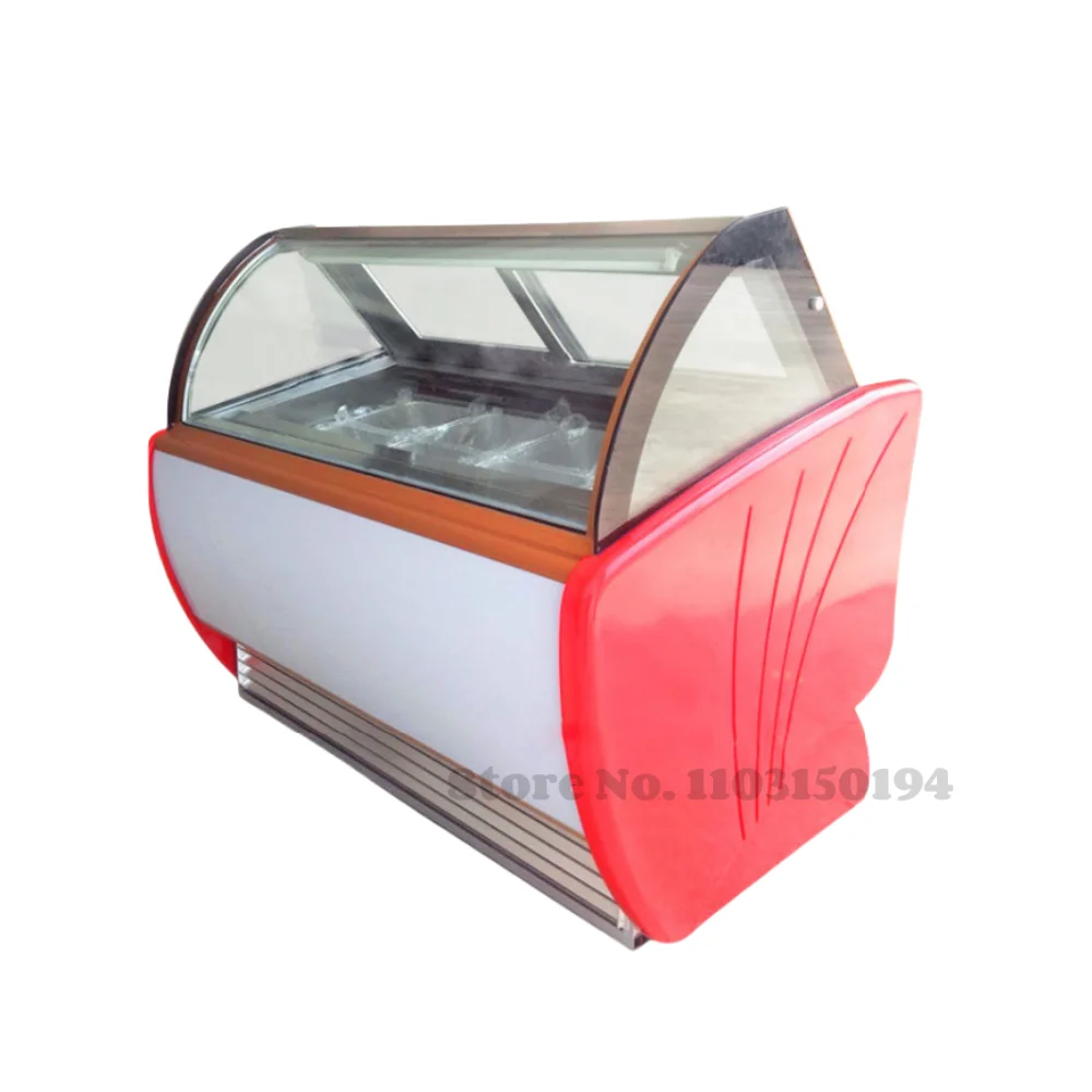 Commercial Refrigeration Equipment 10 12 16 18 Trays Ice Cream Display Freezer Refrigerator Gelato Display Case Customizable 2