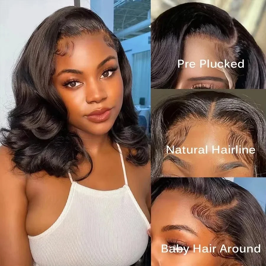 5X5 4X4 Glueless Body Wave Bob Wigs 13X4 13x6 HD Lace Frontal Wig Human Hair Natural Wave Wig Short Bob Wigs of Women 2
