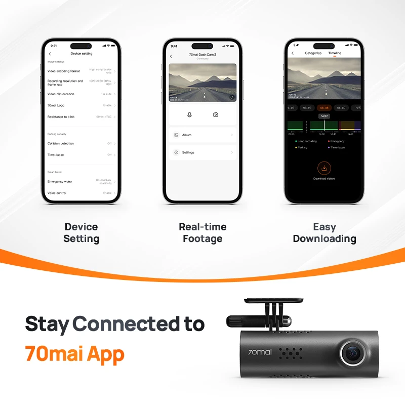 Dash Cam 70mai M200 APP English Voice Control 1080P HDR Night Vision 24H Parking Surveillance WIFI