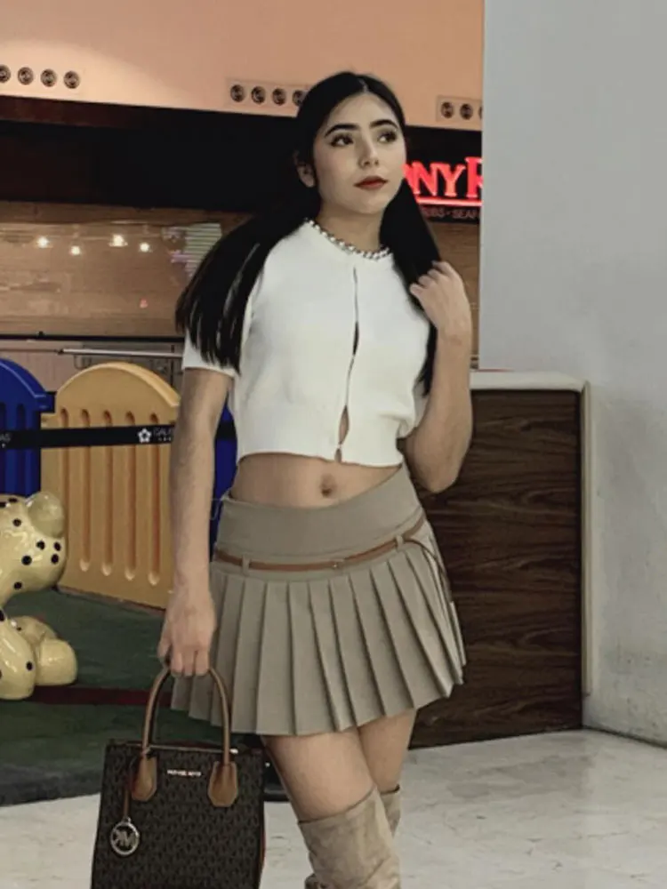 

Женский трикотажный кардиган с коротким рукавом, повседневный облегающий укороченный топ с металлическим украшением в виде бала, универсальный топ, весна 2024