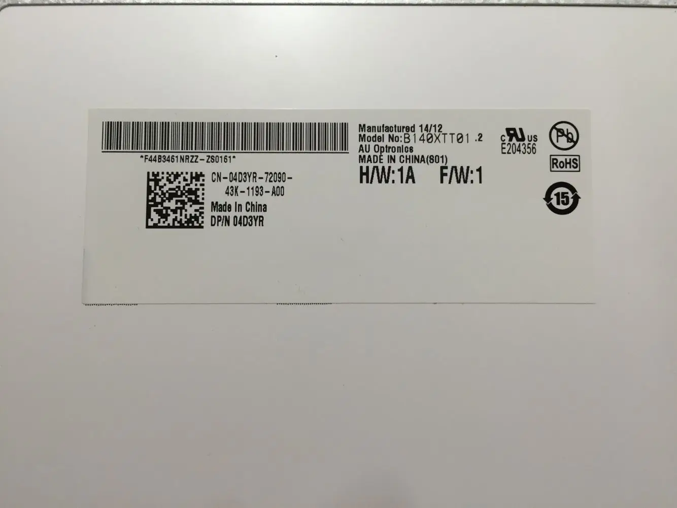 ü Ʈ LCD ũ B140XTT01.2,  4D3YR , 14.0 ġ WXGA HD LED ̿