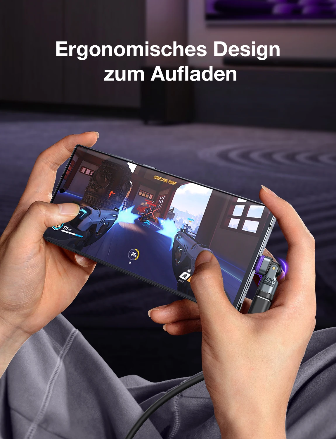 AUFU 240 واط المغناطيسي نوع C إلى محول البرق 16Pin...