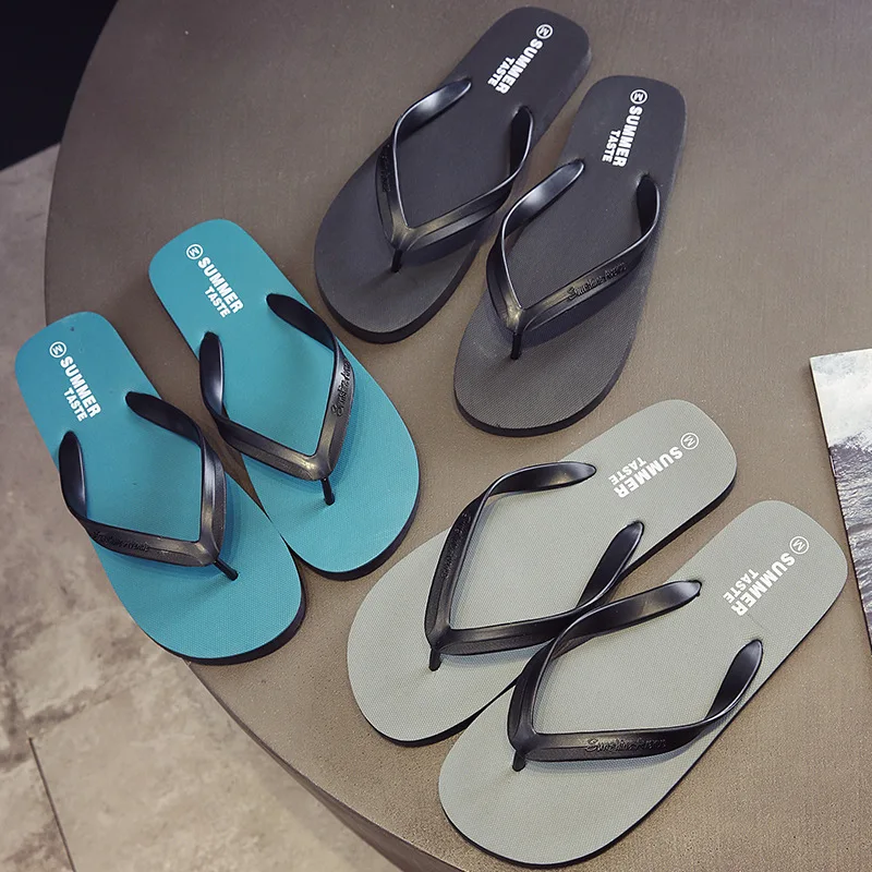 

C81 flip flops men's new casual outdoor beach sandals and slippers students large size thick bottom non-slip slippers women's