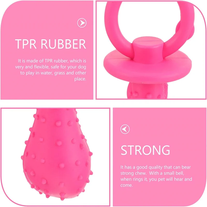 Pet Rubber Pacifier Dog Toy Interactive Rubber Soother Pet Dog Cat Puppy Elasticity Teeth Dog Chew Toys Tooth Cleaning Toy 5