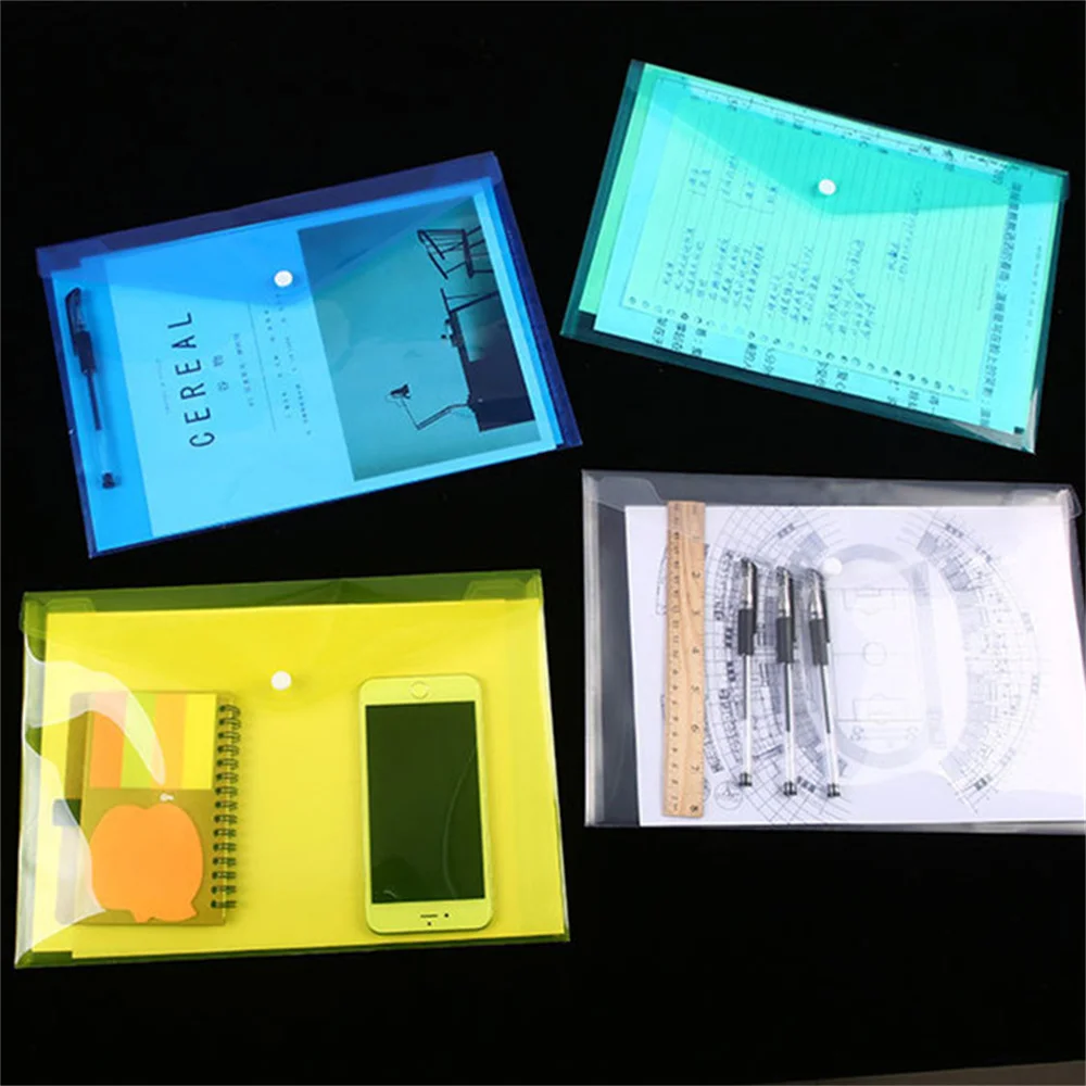 Portable For Documents Lightweight Expanding Wallet Home Office Snap Button Plastic Multifunctional File Folder A4 Size Storage 5