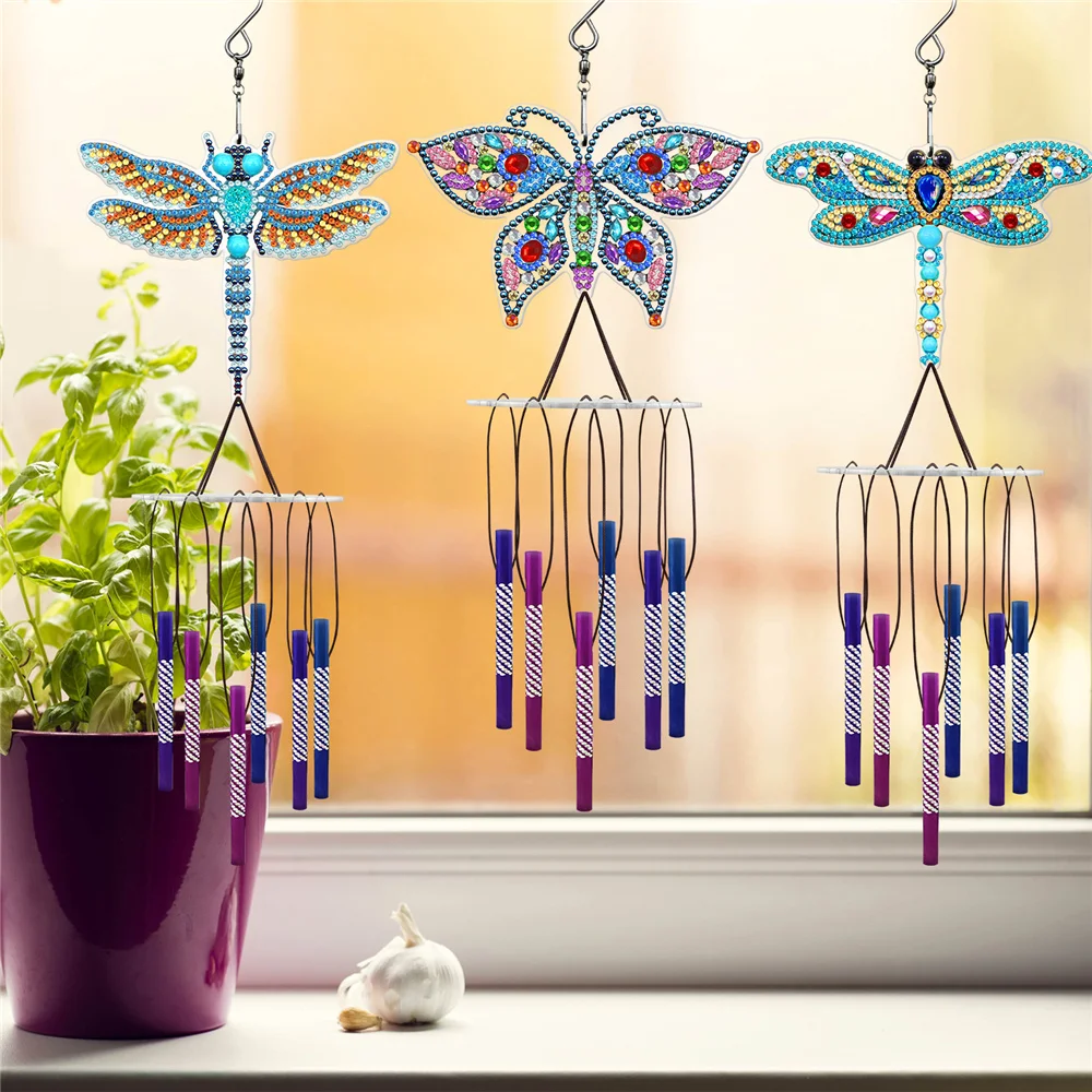 DIY Diamond Painting Wind Chime 5D Diamond Painting Diamond Drawing Wind  Chime Pendant Butterfly Shaped Ornament Home Decor - AliExpress