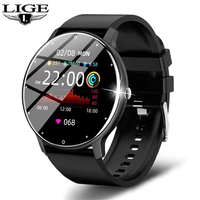 Montre connectée originale LIGE pour hommes et femmes, moniteur de fréquence cardiaque, moniteur de pression artérielle, bracelet intelligent, sport, étanche, tracker de forme physique 1