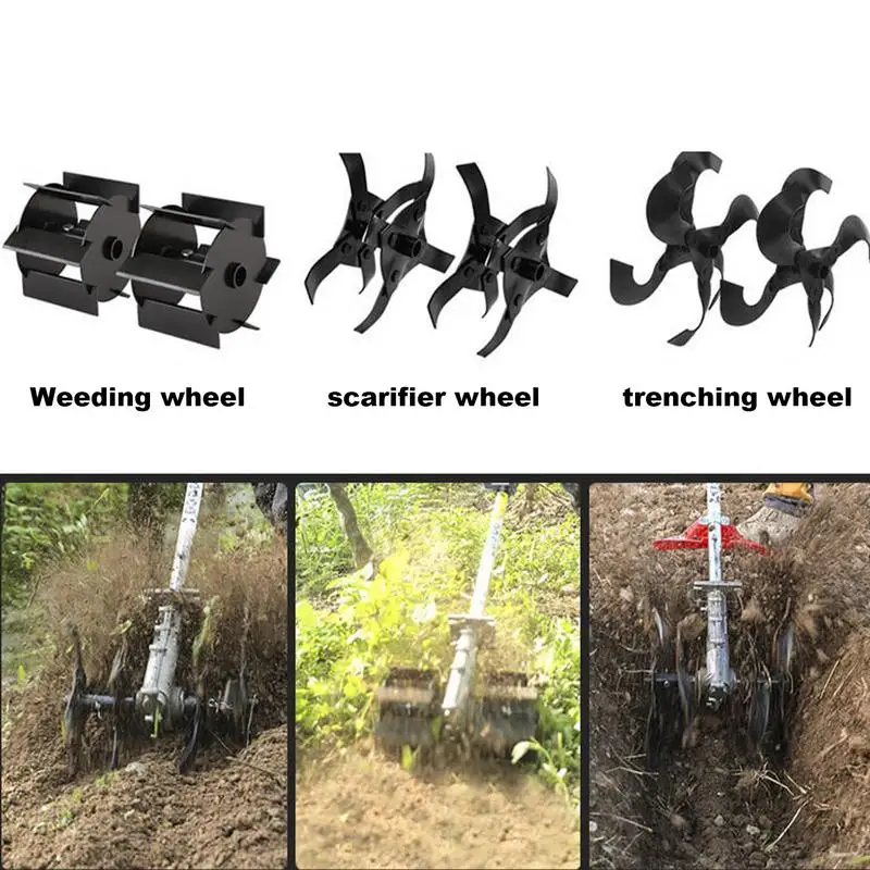 Steel Trimmer Head Precision Ditching Wheel Brush Cutter Rotary Cultivator Tool Hedge Trimmer Lawnmower Accessory Lawn Mower 4