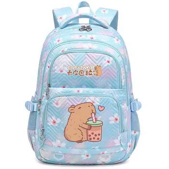Simpatico capibara Studente Zaino impermeabile Ragazze Bambini Ritorno a scuola Borse per libri Zaini per adolescenti Zaino da viaggio per donna Mochila