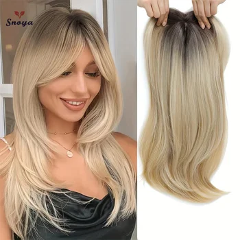 Topper With Hair Bangs Synthetic Hair Clip In Hair Extensions For Daily Use Hair Accessories