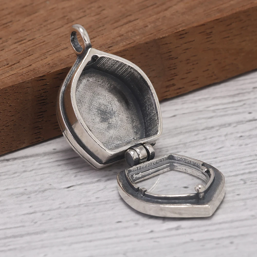925 Sterling Silver Vintage Openable Locket Necklace for Women and Men Gawu Box Photo Frame Pendant Unisex Fine Jewelry