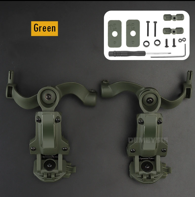 Shooting Headset Bracket Kit Multi-angle Rotation Helmet Rail Adapter Fit OPS Core ARC and Team Wendy M-LOK Rail Headphone Mount