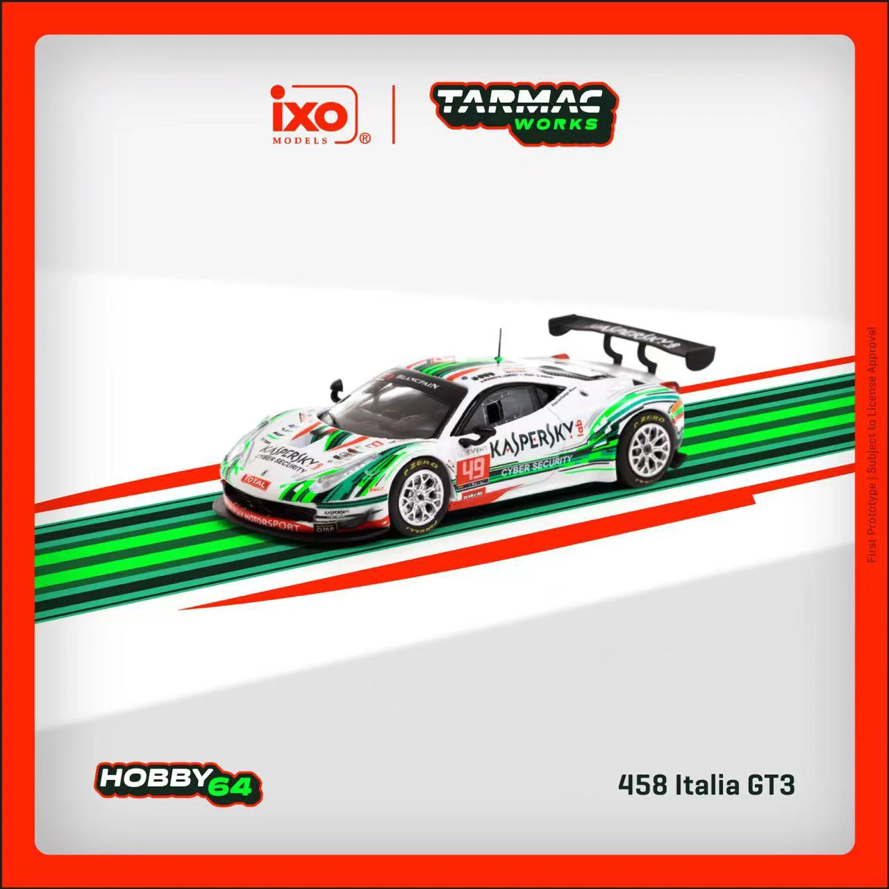 

TW In Stock 1:64 458 Italia GT3 24 Hours Of Spa 2016 Diecast Diorama Car Model Toys Tarmac Works