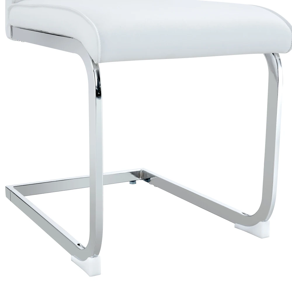 Robuste, leicht zu reinigende 2-teilige Esszimmerstühle aus braunem Kunstleder, ergonomisch gepolsterte moderne Sitze für das Esszimmer – Detail 22