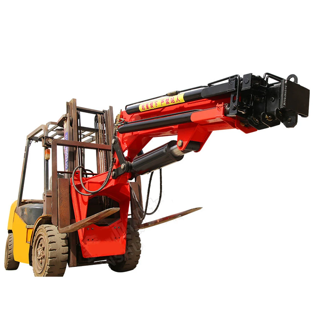 Forklift flying arm crane hydraulic telescopic lifting boom modified forearm crane off road