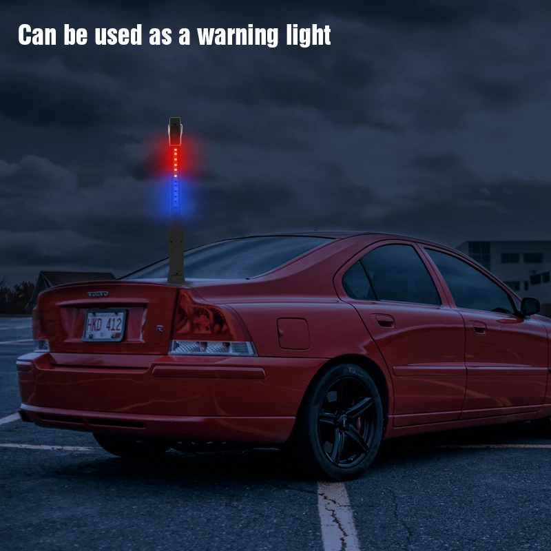 1000LM COB LED Car Emergency Flashlight 3 Lighting Source Work Light 180&deg; Inspection Lamp 4Mode Camping Lantern Red Blue Strobe