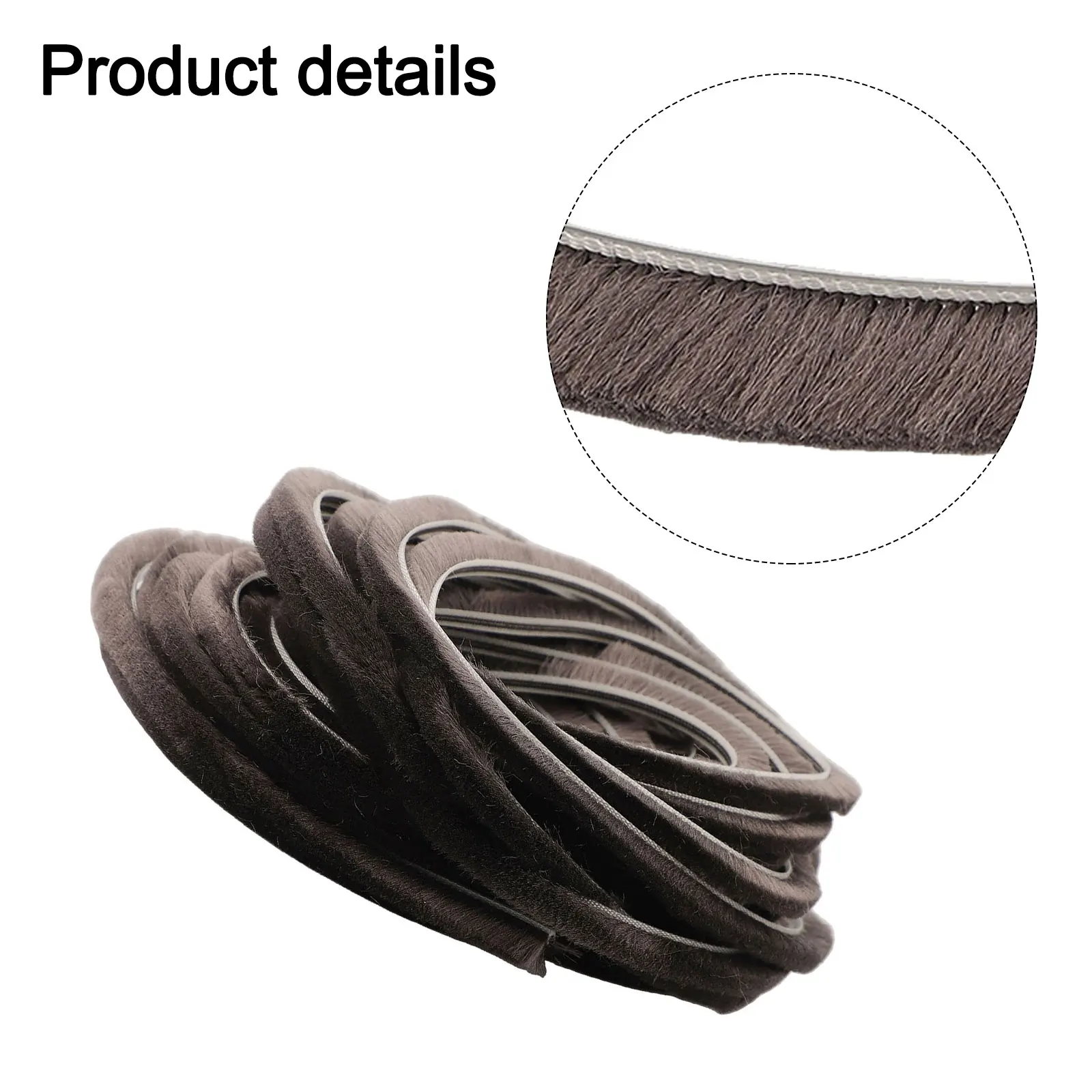 Door Weather Strip 10M Hairy Seal Brush Seal Strip 5*10mm/5/12mm Pile Casement Sliding Door Weather Strip Draught Excluder Wind-proof Gasket