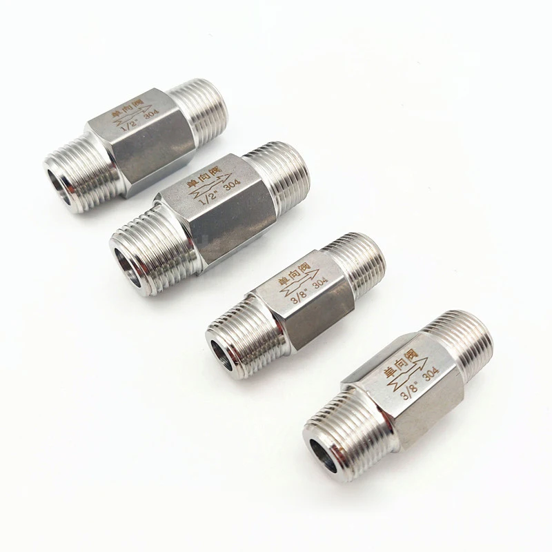 304 Stainless Steel Oneway Valve Double Male Thread Hexagonal Direct