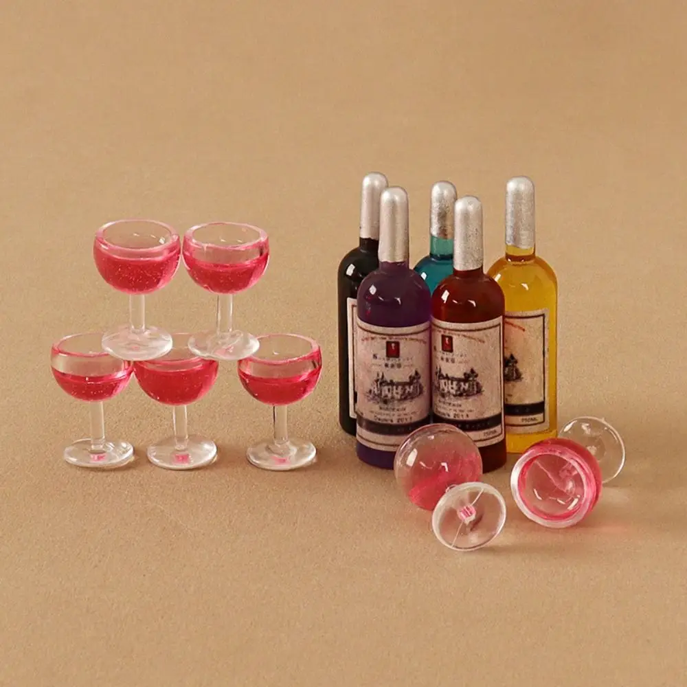Mini modello di bicchiere di vino per il 1/12 1/6 simulazione casa delle bambole bottiglia di vino fatto a mano fai da te cibo accessori per giochi giocattoli per bambini regali  26