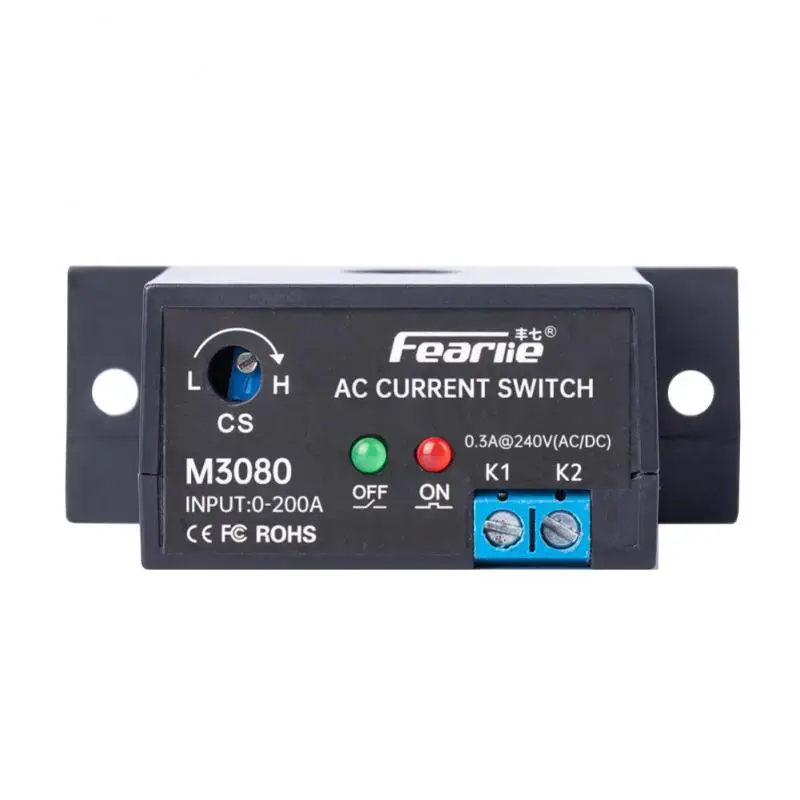 Current Detection Switch Induction Relay Adjustable Current 0.2-30A AC Self-Powered Sensing Switch Normally Open/Close 