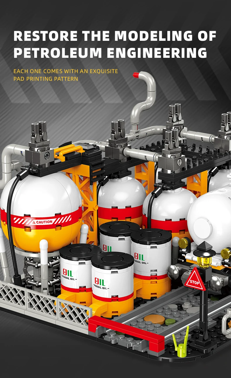 Neues City Petroleum Engineering Baustein-Modell: Bausatz für eine Baggerfabrik – MOC-Bausteine-Sets, Geburtstagsgeschenke, Montagespielzeug für Erwachsene – Detail 3