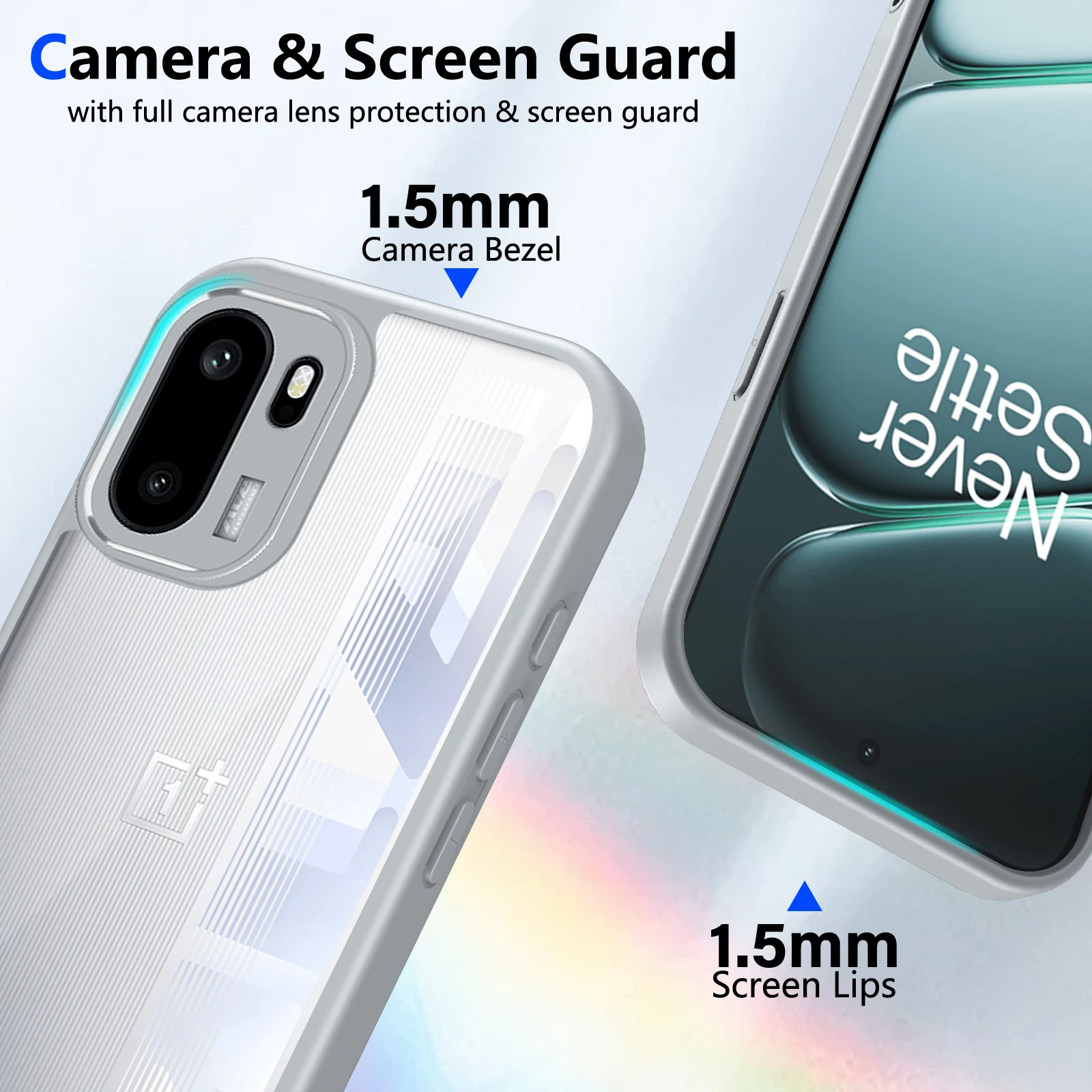 Enhanced Air Cushion Shockproof Silicone Bumper Clear Matte Back Phone Case