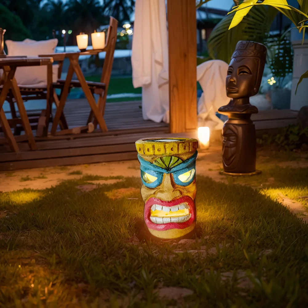 Resin Solar Tiki Statue Garden Decoration for Halloween Outdoor