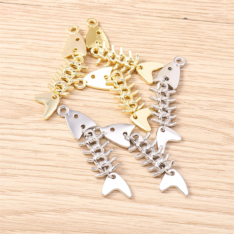 5 Stück 10 x 50 mm niedliche Fischschwanz-Anhänger aus Metall für die Schmuckherstellung, Ohrringe, Halsketten, Armbänder, Zubehör, DIY-Bastelbedarf – Detail 7
