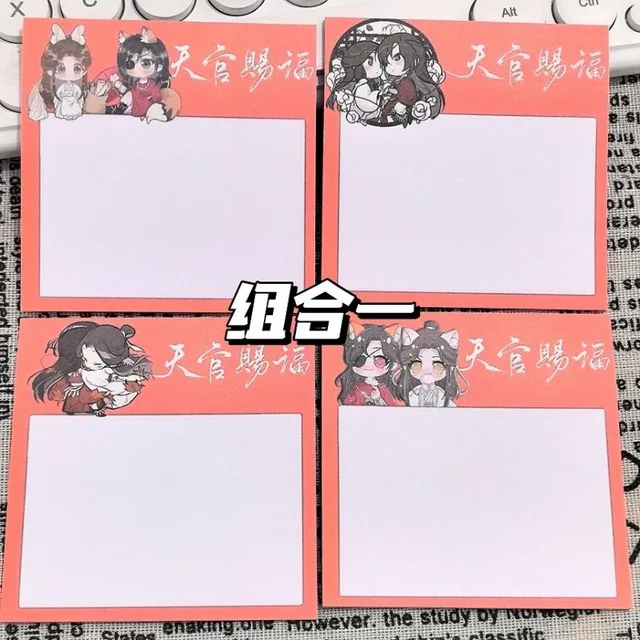 Tian Guan Ci Fu Memo Pad Xie Lian Self-Adhesive Notebooks Hua Cheng Sticky Notes School Supplies Student Writing Pads Anime Gift 4