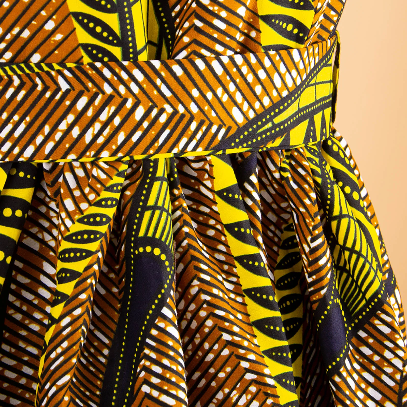 African Dresses For Women Short Sleeve V-Neck High Waist Ankara Fabric Print Formal Dress Pure Cotton Bazin Riche Dress S2025072