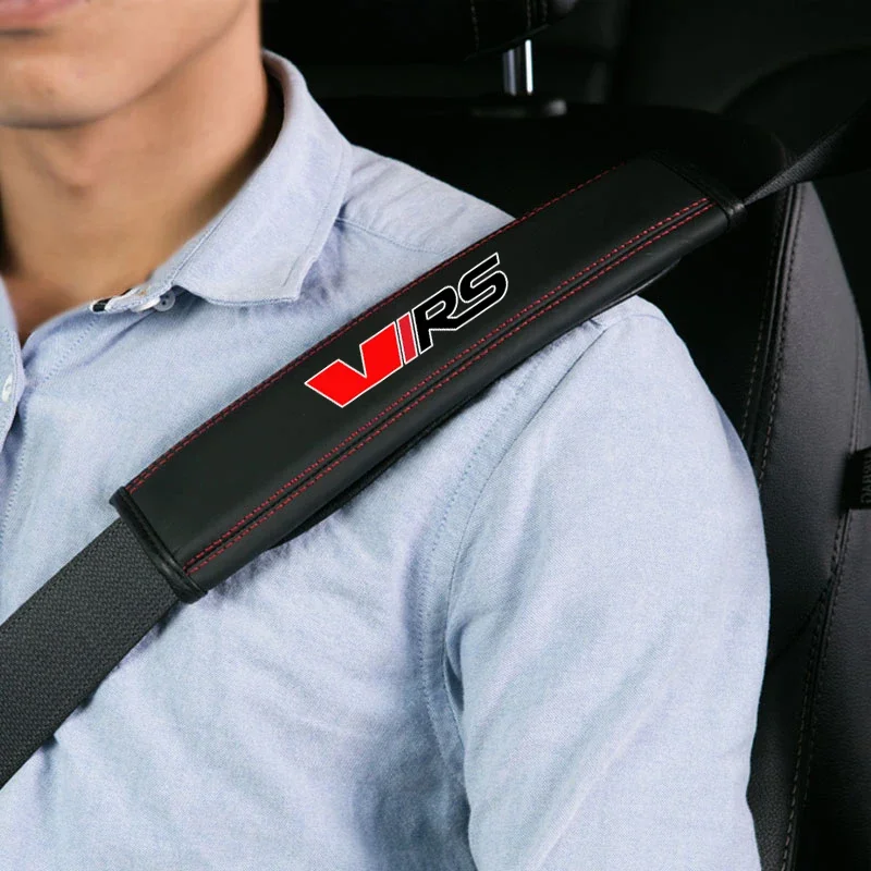 1pc Cowhide Car Interior Seat Belt Protector Cover seat belt covers seat belt protector car seat belt accessory For Skoda Virs RS RS IV