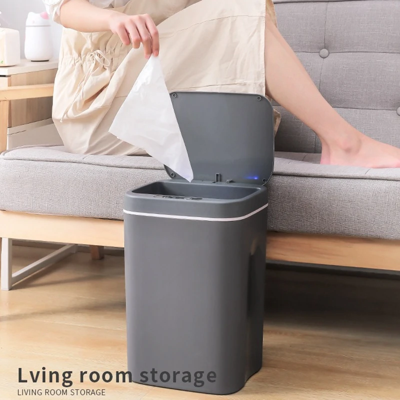 12-16L Smart Trash Can Trash Can Automatic Sensor Dustbin Electric Waste Bin Waterproof Wastebasket For Kitchen Bathroom Recycling Trash
