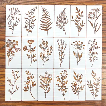 18-Piece Flower Stencil Set 1