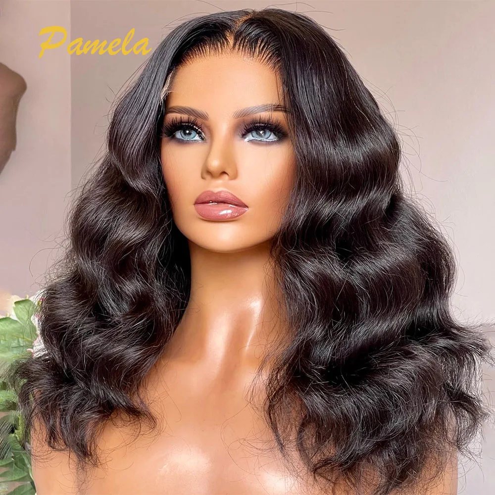 

Super Double Drawn Glueless Wig Human Hair Ready To Wear Loose Deep 250% High Density Bob 13x4 HD Transparent Lace Frontal Wigs