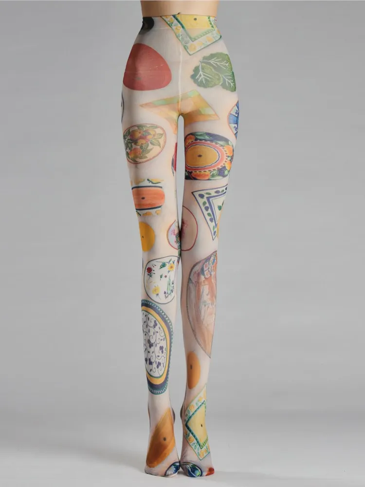 

Women's Pantyhose 2023 New Artistic Personality Fruit Print Fashion Pantyhose Free Shipping