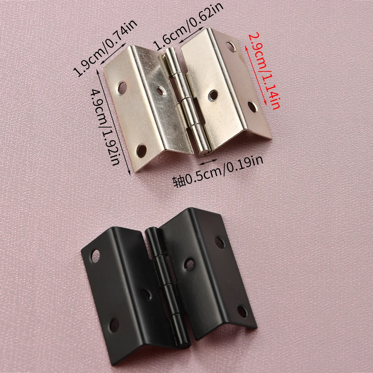 Hardware B-452 Four-fold length 49mm celadon bronze iron hinge with 8 holes and 18mm right angle