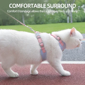 Cat Puppy Outdoor Walking Supplies Fashion Pet Harness and Leash Set for Small Dogs Cats Breathable Durable Kitten Harnesses 4