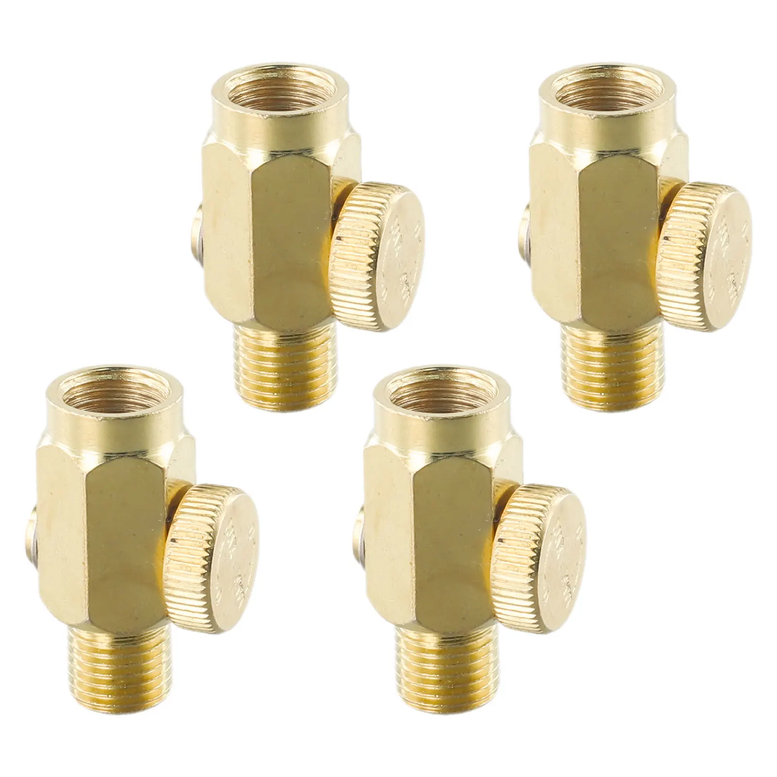 

4PCS 1/4'' NPT Inline Regulator Solid Brass Compressed Air Pressure Valve Tool Replacement Air Tool Adjustment Accessories