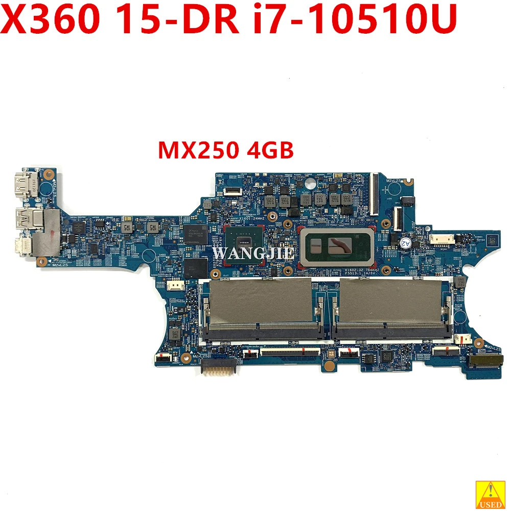 

Used 18748-1 L63888-601 For HP ENVY X360 15-DR 15T-DR Laptop Motherboard L63888-001 448.0GB12.0011 With i7-10510U MX250 4GB