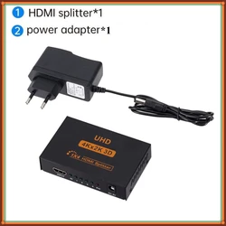 Ultra HD HDMI - Compatible Video Splitter and Switcher for Monitors, Laptops, PCs, and HDTVs (With EU Plug)