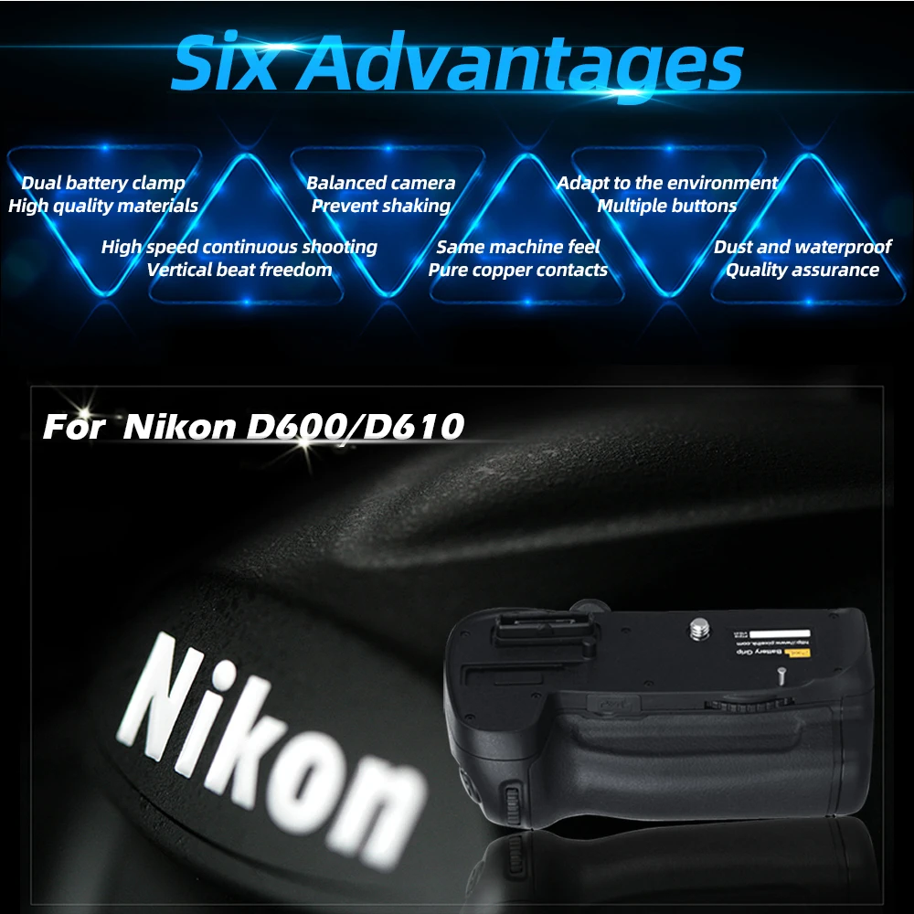 Description Picture 3 of itemPixel MB-D14 DSLR Battery Grip for Nikon D600/D610 Camera Grip Holder Shutter Release Button Nikon Battery Grip