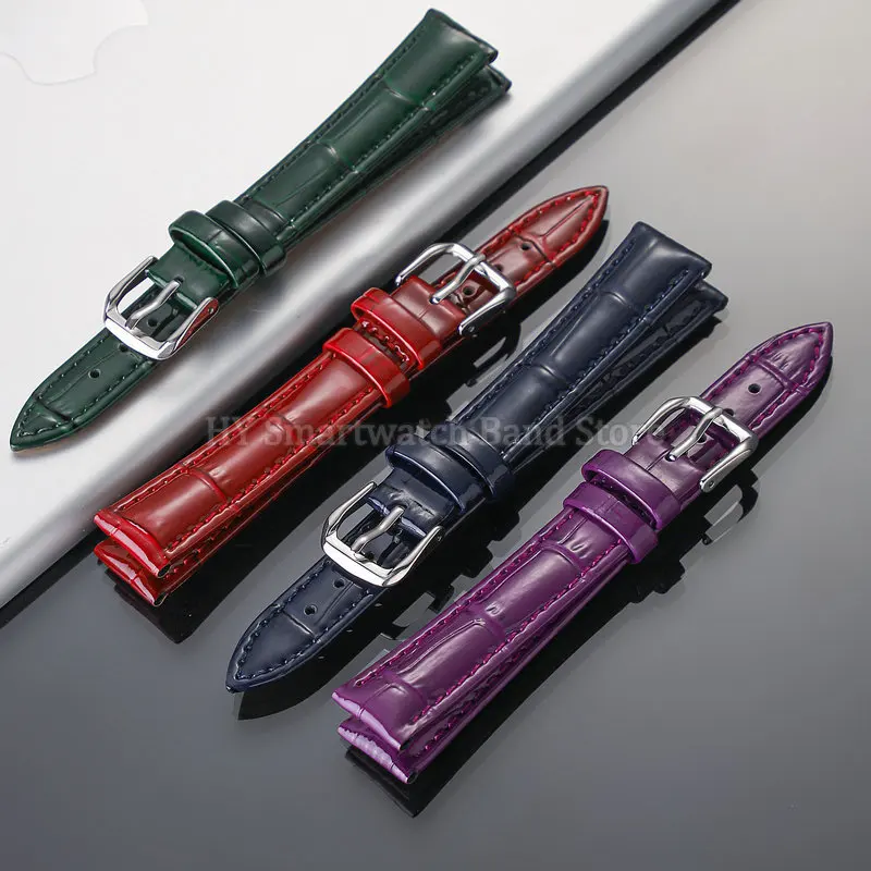 Waterproof Leather Watch Band Strap with Metal Pin Buckle